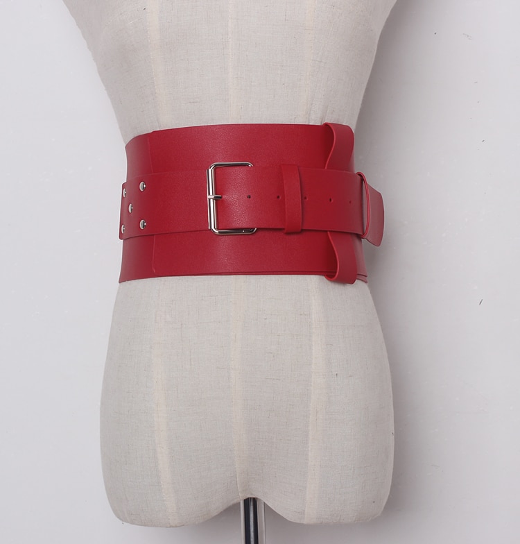 Nuevos accesorios de cinturón ancho de Ultra Plus para mujer Faux cuero elástico corsé cinturón metal frontal cinturón con hebilla chica Ropa Decoración