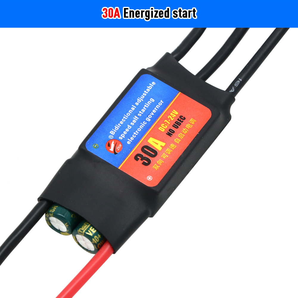 ZMR 2-6S 30A 60A ESC controlador de velocidad de regulación eléctrica sin escobillas de arranque automático bidireccional ESC para herramientas de bricolaje: Borgoña