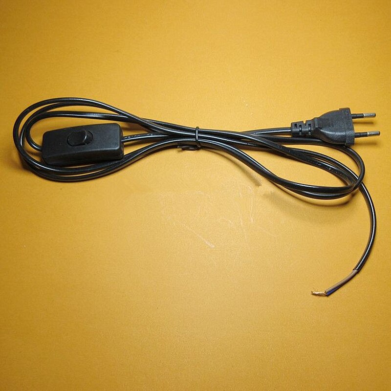 1.8M Switch on line Cable On Off Power Cord For LED Lamp with Button switch EU Plug Light Switching Wire Extension