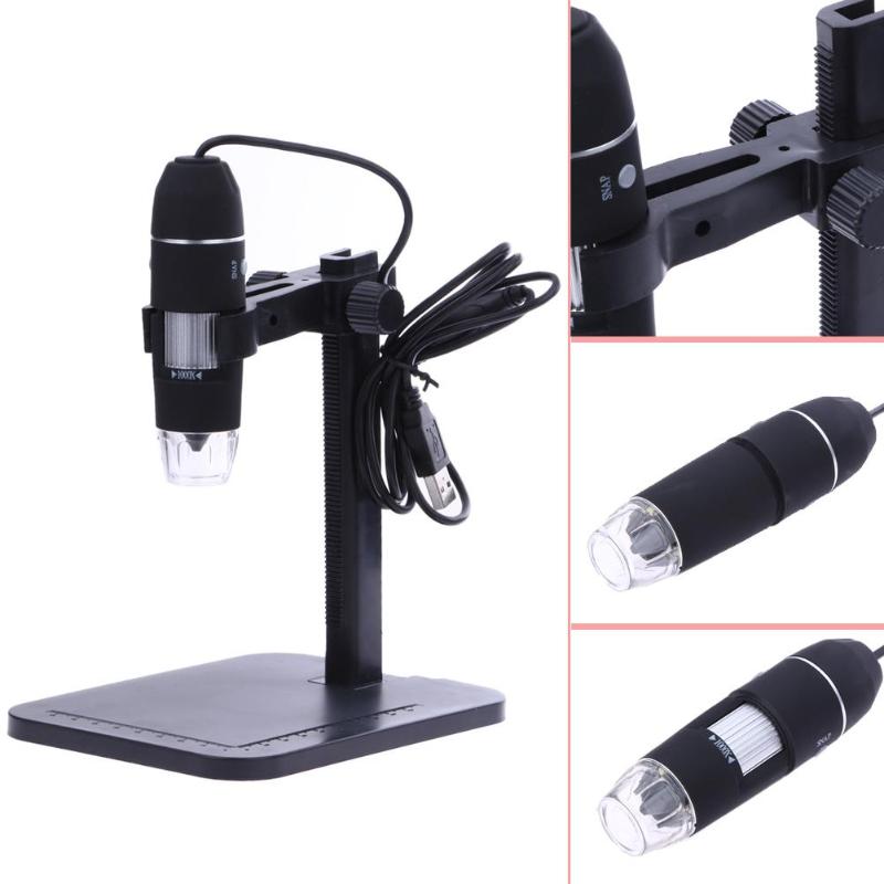 USB Digital Microscope 8 LED 2M1000X Electronic Microscope Endoscope Zoom Camera Magnifier+ Lift Stand