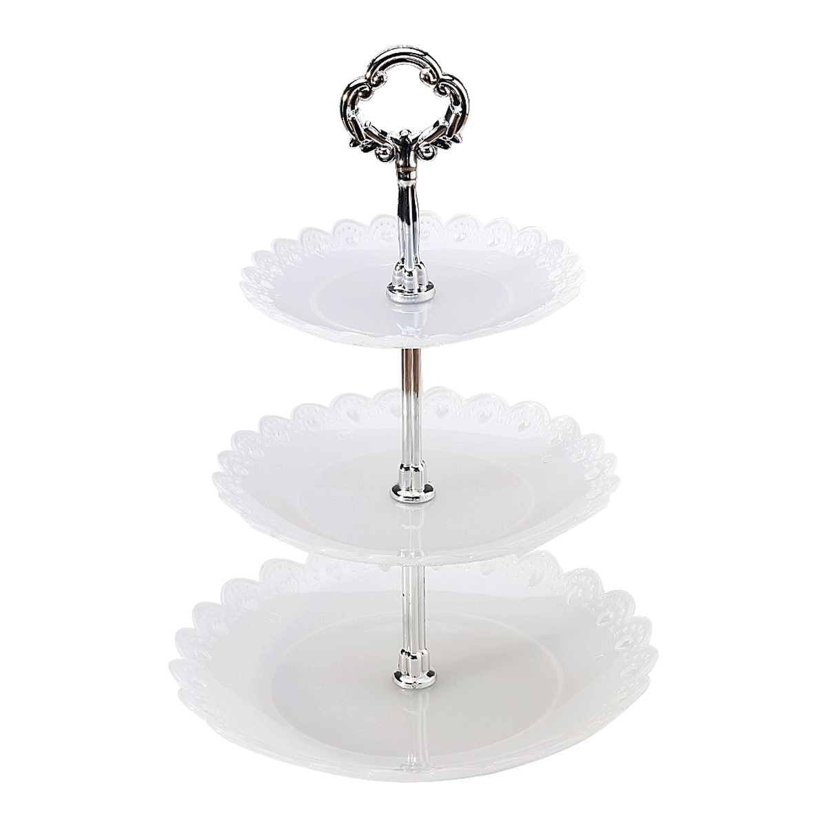 3 Tier Cake Stand Afternoon Tea Wedding Plates Party Tableware Bakeware Plastic Tray Display Rack Cake Decorating Tools: Transparent