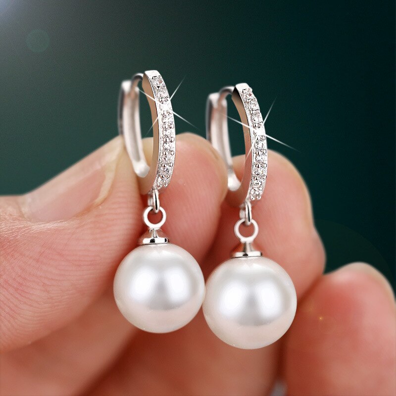 Boucles D'oreilles En Argent 925 Fait Main - Pierre De Calcédoine (bleu-vert), Création Lab, Crochet - Inde, Neuf