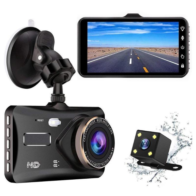 Capteur G à Vision nocturne FHD | 4 "IPS, double objectif 1080P, Vision nocturne, enregistreur cyclique, enregistreur vidéo numérique, Dash Cam, voiture DVR caméra I