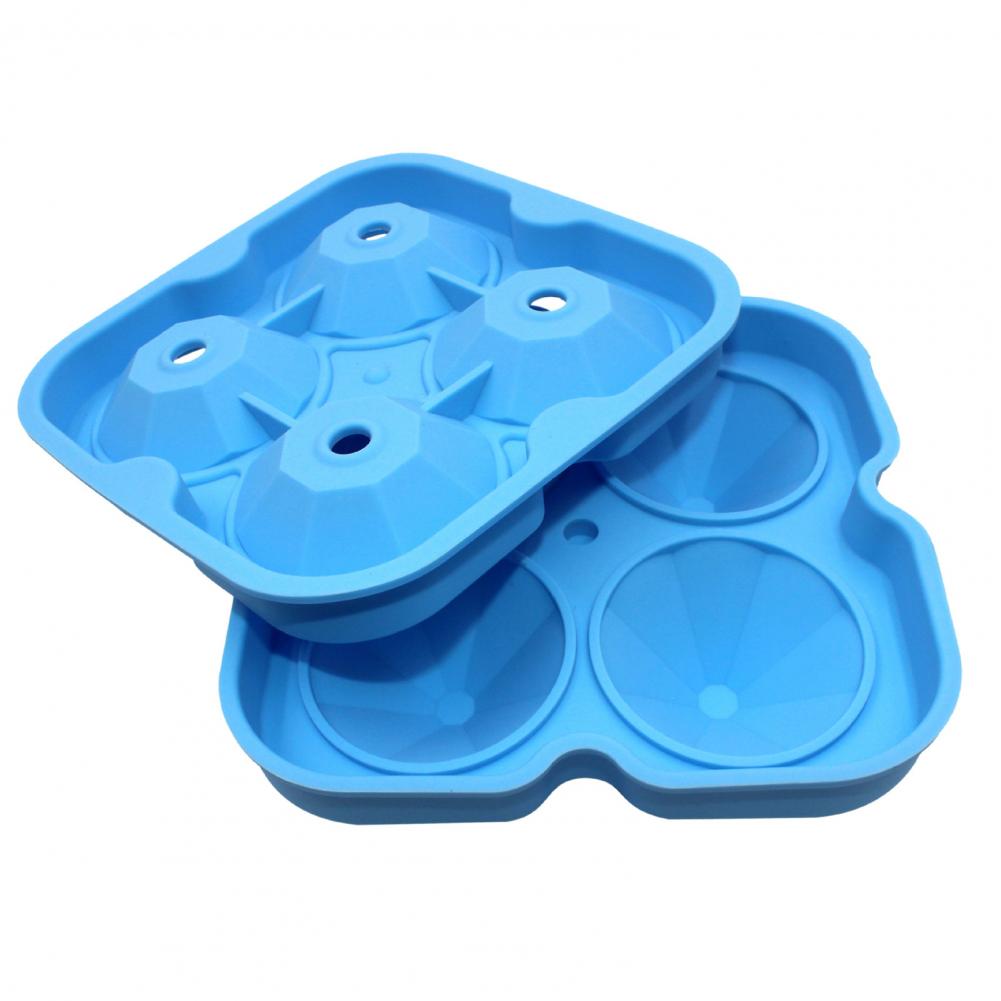 Ice Cube Box Reusable Food Grade Silicone Diamond Ice Cube Tray for Kitchen