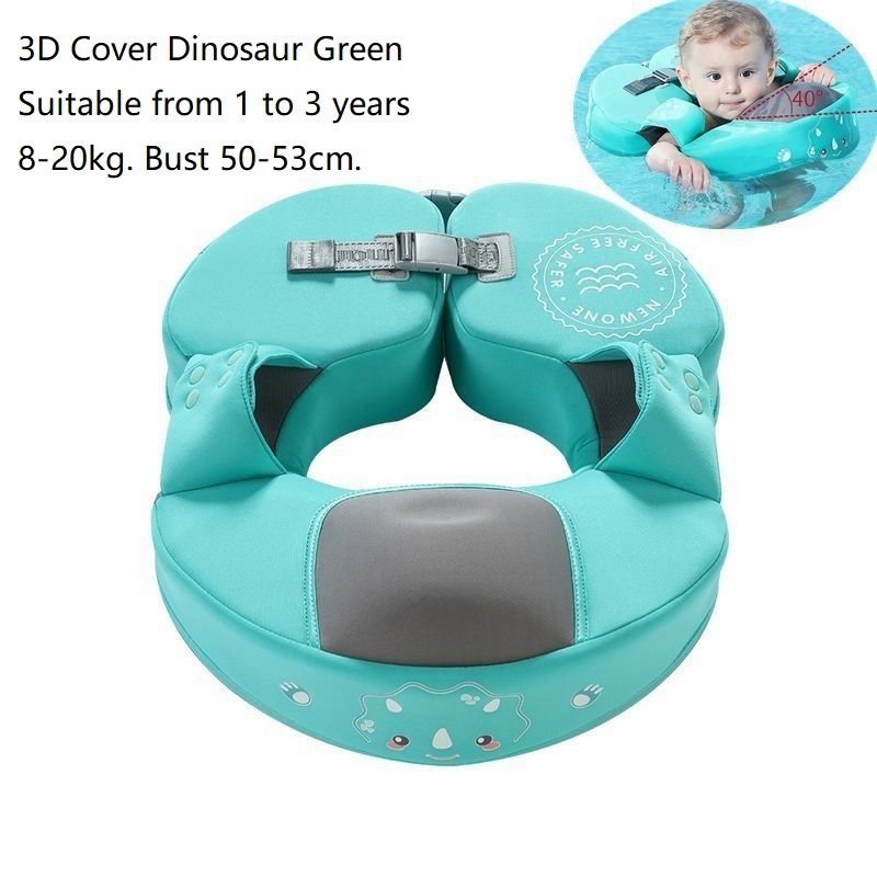 Galleggiante per bambini Non gonfiabile galleggiante per nuoto galleggiante per collo galleggianti per nuoto accessori per piscina giocattoli per nuotatori per bambini anello da nuoto: 3D Green dinosaur