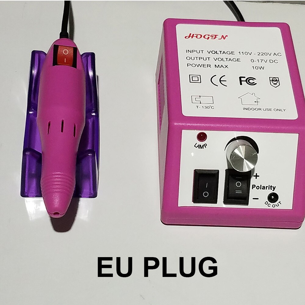 Aparato eléctrico de manicura para pedicura, juego de brocas para uñas, removedor de Gel acrílico para cutículas, 20000 RPM: pink EU