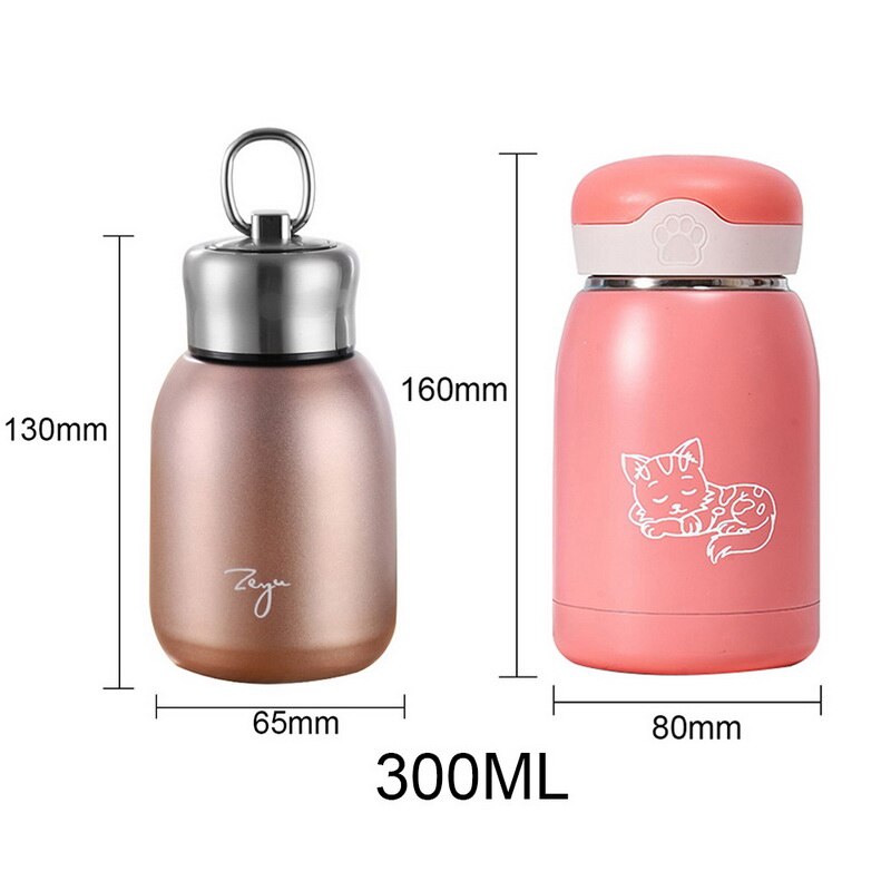 Mini termo de café de 300 ML, termo de acero inoxidable bonito, taza de agua portátil para viaje, termo aislado