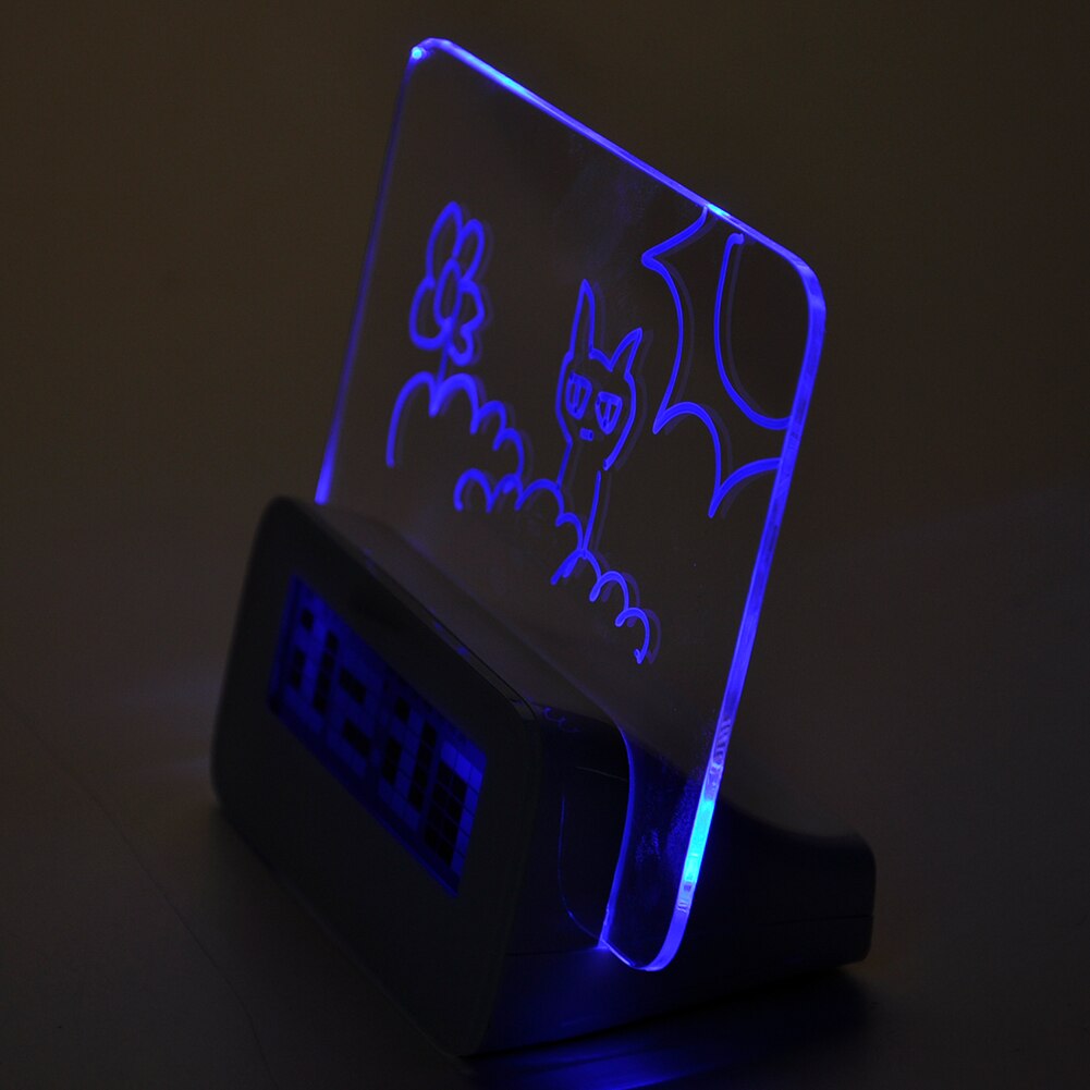 Electric Calendar LED Light Practical Bedside Luminous Digital Multifunctional Low Noise Alarm Clock Message Board