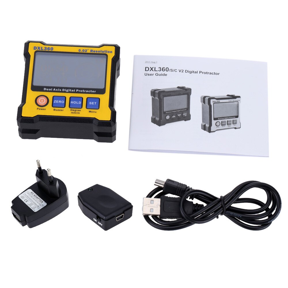 50-60Hz Protractor Dual Level Gauge Angle Protractor with Magnetic Base LED Display Axis Digital Angle Protractor