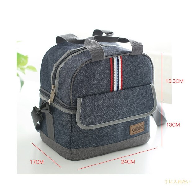 denim lunch bag thermal food insulated bag kids women or men casual cooler thermo picnic bag thermo lunch box