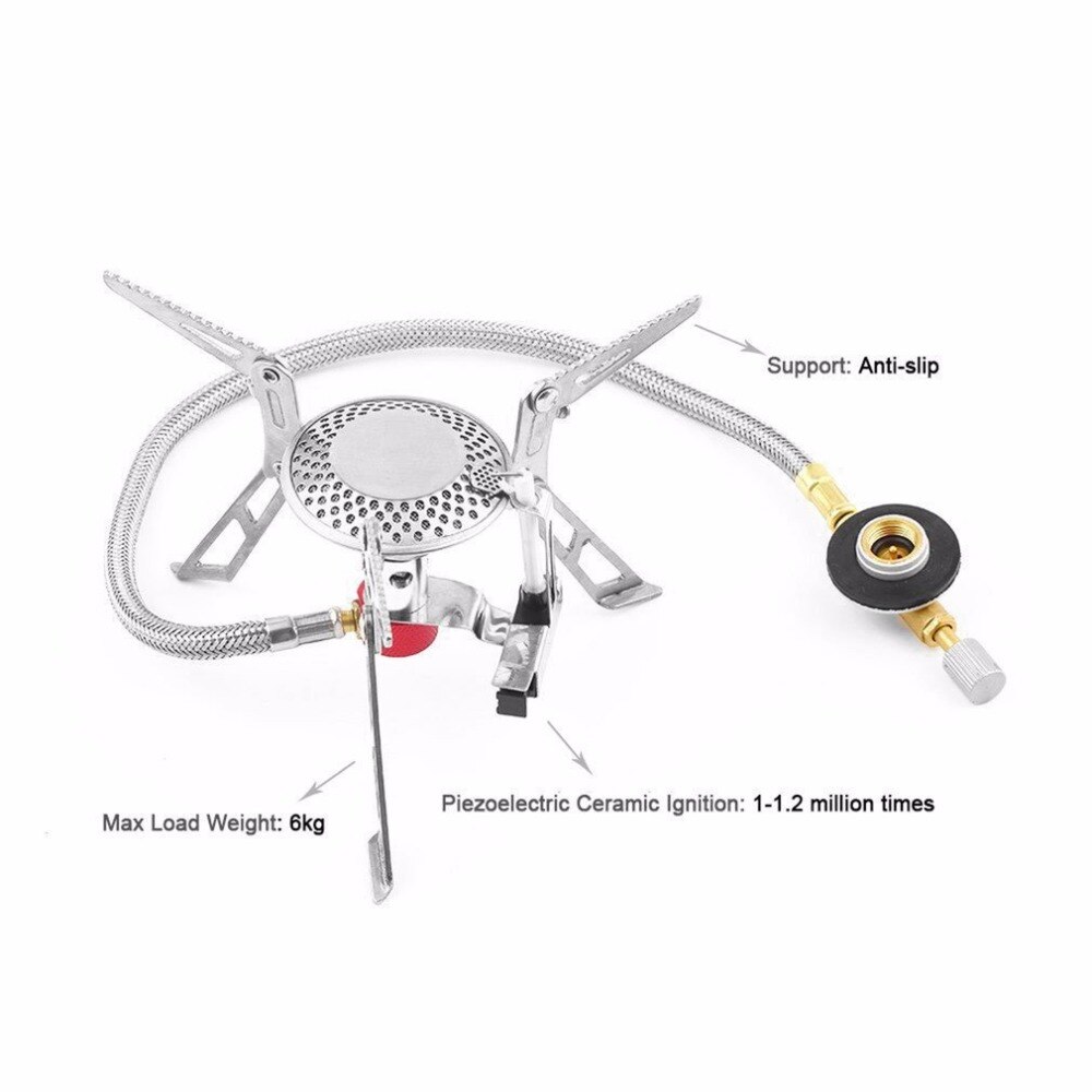 Portable Outdoor Folding Gas Stove Camping Hiking Picnic Stove Camping Stove Split Burner Stainless Steel Material