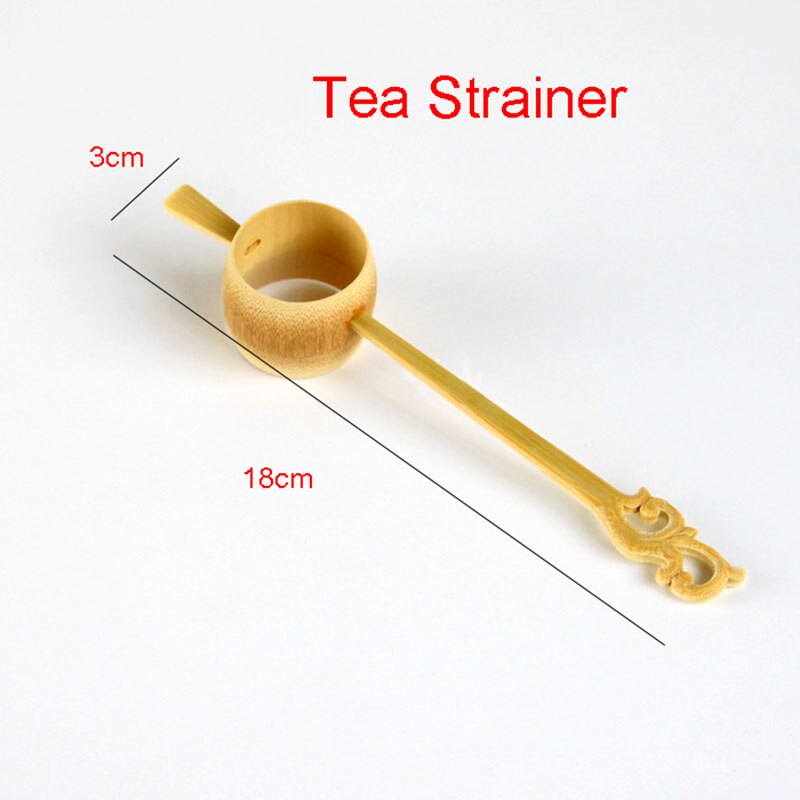 Natuurlijke Bamboe Theelepel Thee Naald Clip Schop Theezeefje Pincet Scoop Japanse Thee Set Theewaar Accessoires Handgemaakte Carving: Tea Strainer