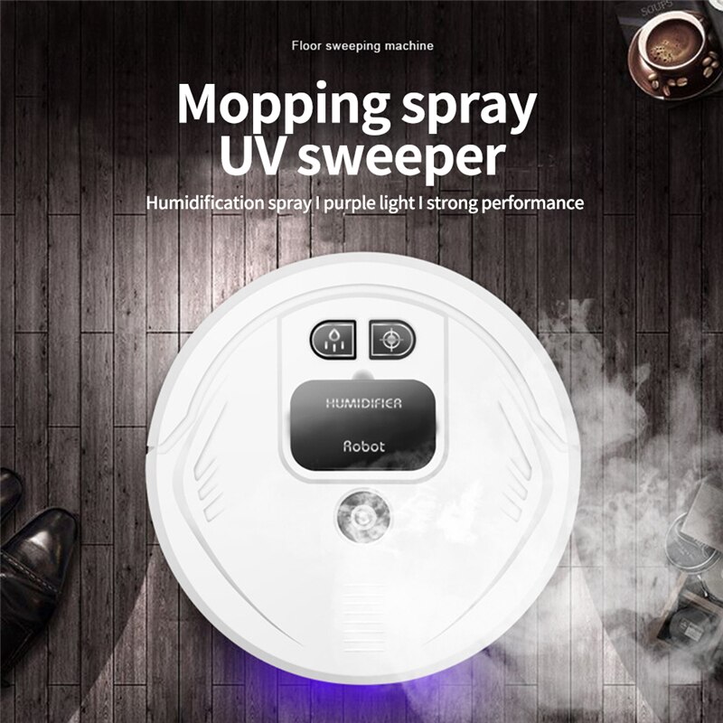 Household Lazy Intelligent Robot Powerful Cleaning System USB Charging UV Disinfection Diffuser Wireless Sweeping Vacuum Cleaner