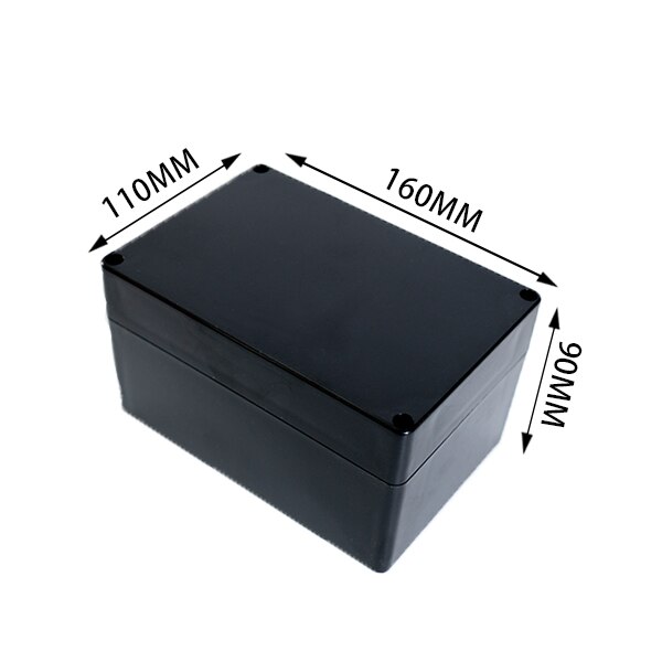 Black Box Outdoor Waterproof Case Plastic Box Electronic Project Case Instrument Waterproof Junction Box Housing: 160-110-90
