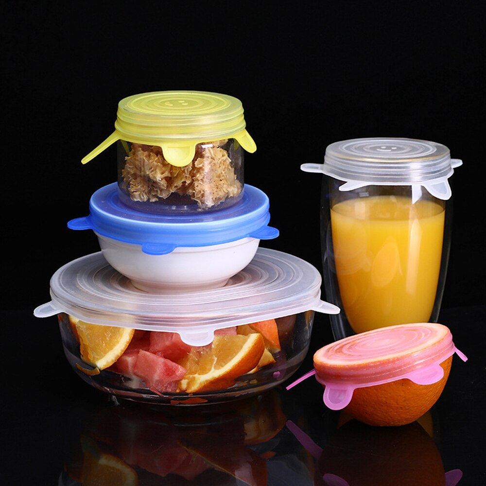 Food Silicone Cover Cap Universal Silicone Lids For Cookware Bowl Reusable Stretch Lids Food Wrap Bowl Kitchen Stoppers