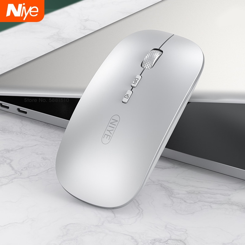 Metal Roller Wireless Bluetooth Mouse Rechargeable Ergonomics Optical 1200 DPI Gaming Mice For Computer PC Laptop Mouse Gamer