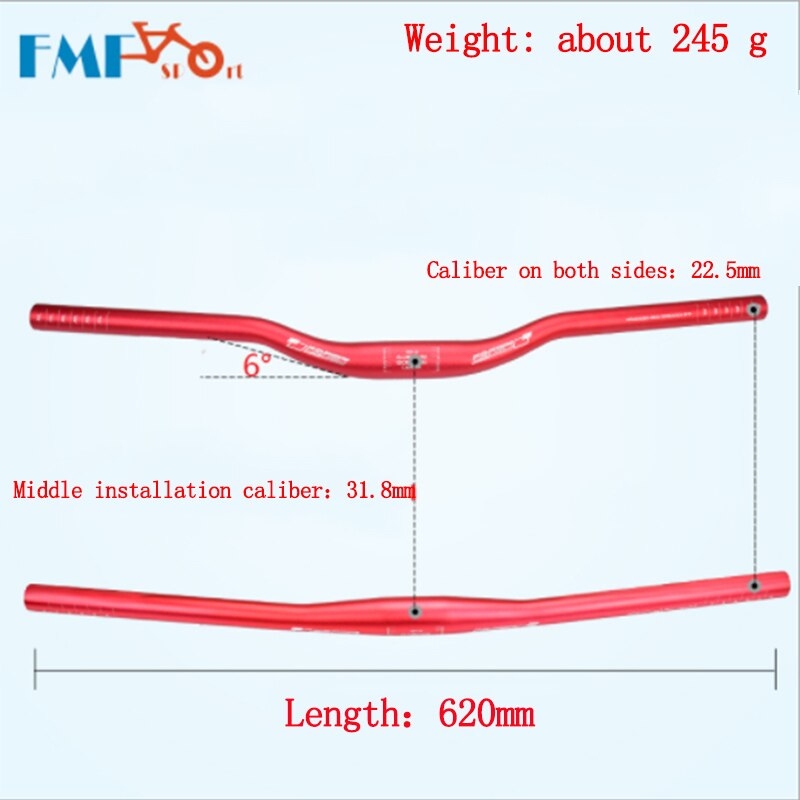 FMFXTR – guidon de vtt plat/surélevé en alliage d'aluminium haute résistance, partie droite de vélo, 31.8x620/700mm