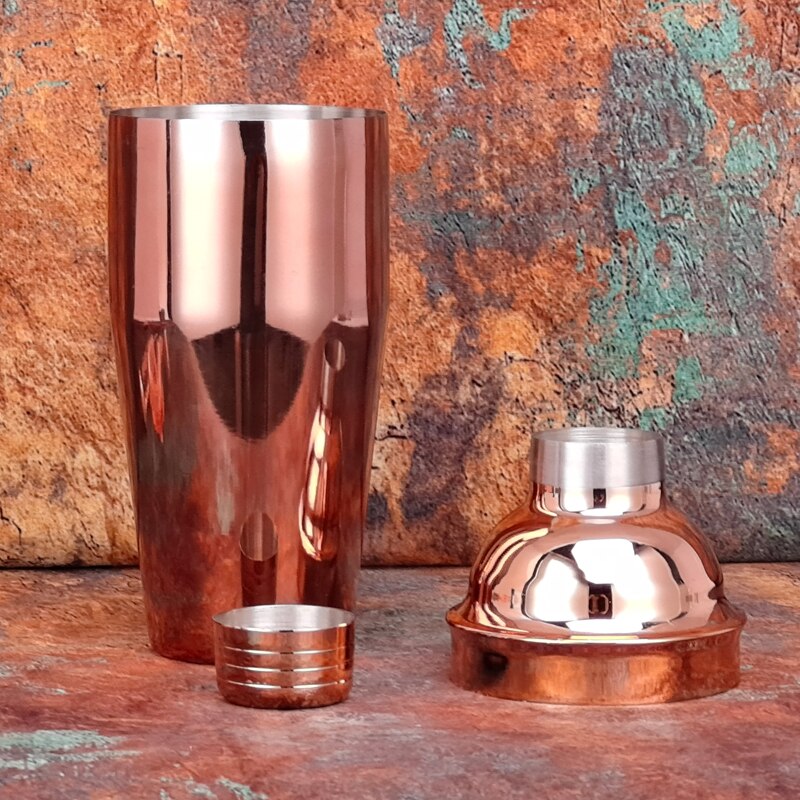Ensemble de Shaker à Cocktail de Boston en or Rose, Kit de barman, pour boissons mixtes, outils de Bar à domicile Martini, pour débutants, 6 pièces