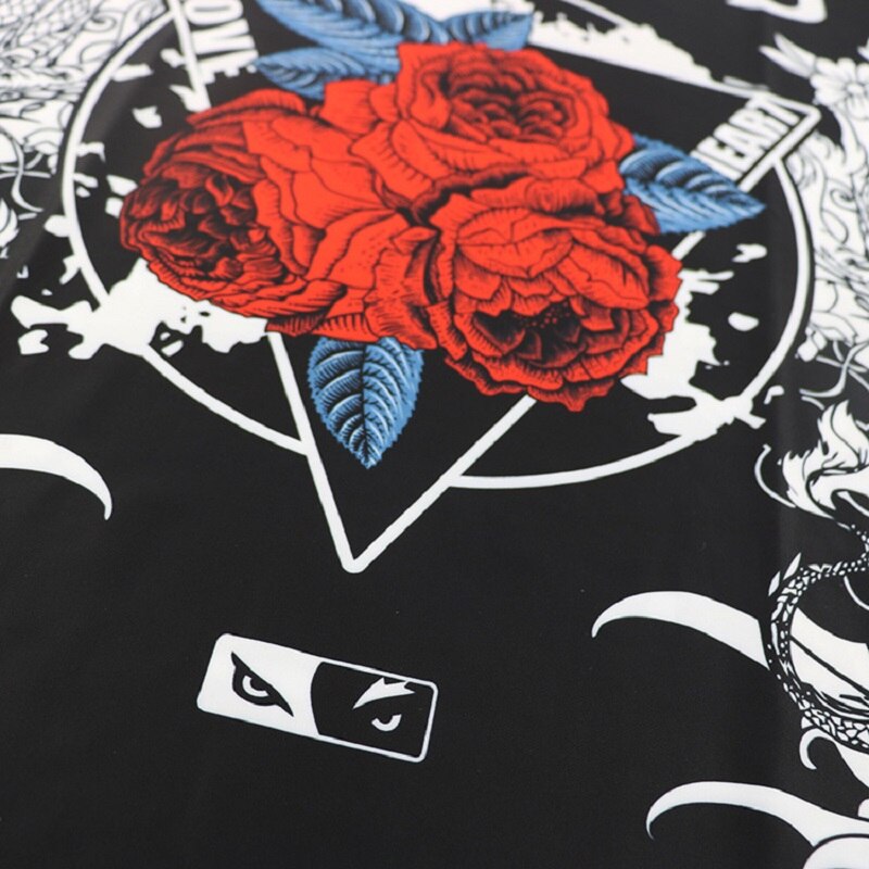 Vszap rose boksning sports t-shirt muay thai kamp fitness elasticitet skjorte ærmeløs boksetøj muay thai shorts mma