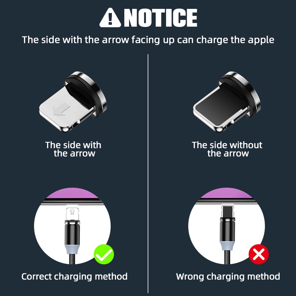 Usb typ c magnetkabel micro usb magnetisk laddningskabel 1m 2m 2.4a magnetkontakt snabbladdare mobiltelefon 3 in 1 laddningssladd