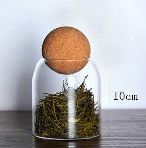 Bollkork blyfri glasburk med lock flaska förvaringstank förseglad teburkar spannmål genomskinliga förvaringsburkar kaffe innehåller: 500ml