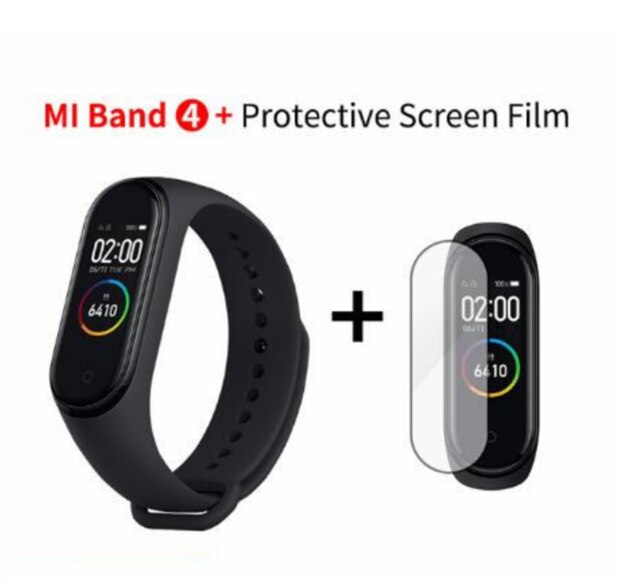 In Stock Original Xiaomi Mi Band 4 Smart Miband 3 Color Screen Bracelet Heart Rate Fitness Music Bluetooth 50M Waterproof Band4: add film