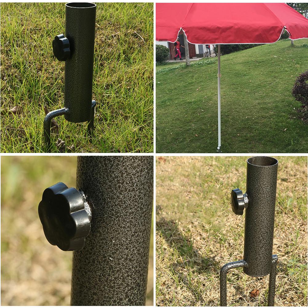 Bærbar paraply jordspyd parasol stativ holder metal udendørs stativ strand indsats stik havetilbehør 40a