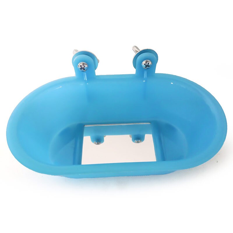 Pet Bird Parrot Bathtub With Small Mirror Bath Shower Box Bird Cage Pet Small Bird Parrot Cage Bird Toys Supplies Standing Box: Bottom mirror