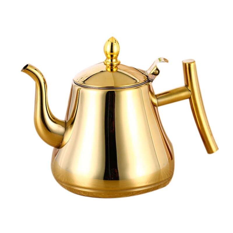 1000 Ml Stainless Steel Teapot with Removable Strainer,Coffee Pot ,Induction Cooker Tea Kettle Water Kettle: Gold