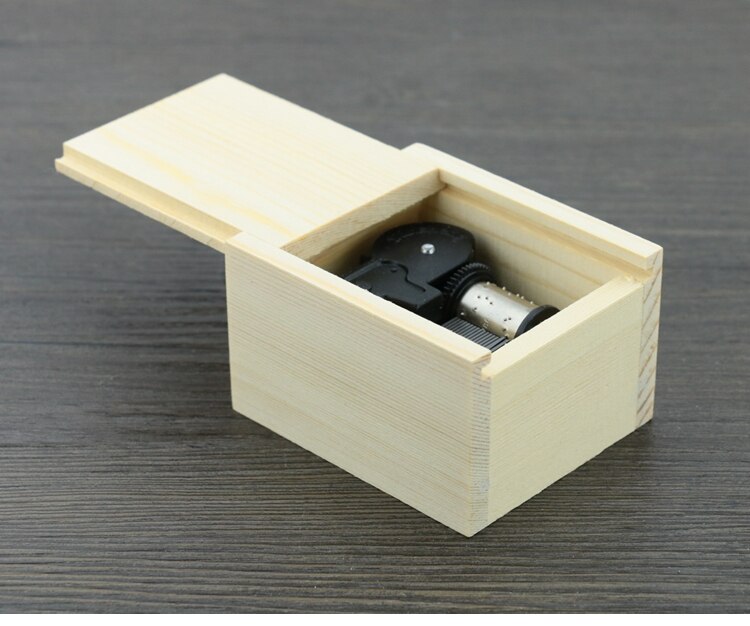 Solid Wood Clockwork Pull-out Music box DIY Wooden Eight Rhymes Musical Box Golden Sliver Movement best for Home Decor: B