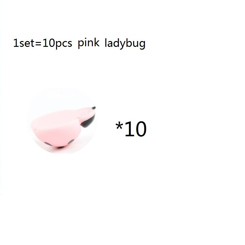 10Pcs/Set Resin Red Yellow pink ladybug Mini Craft Garden Ornaments Bonsai Micro Landscaping Home Decor Accessories Garden Decor: 10Pink ladybug