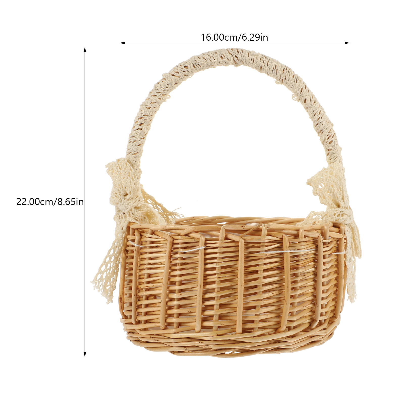 Woven Rattan Basket Storage Bins Flower Home Decor Material Eco Friendly Baskets For Snacks Kitchen Living Room Containers