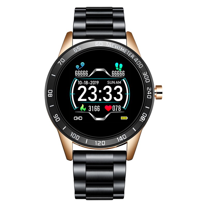 LIGE ceinture en acier montre intelligente hommes fréquence cardiaque pression artérielle surveillance de la santé Sport étanche Sport Smartwatch Fitness Tracker