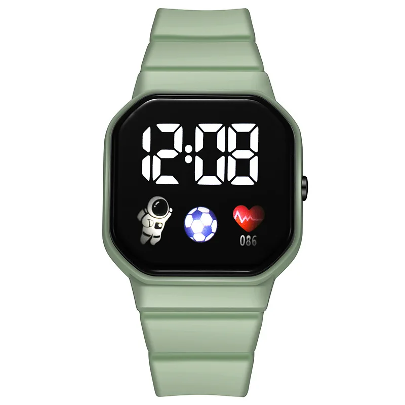 2024 LED-Digitaluhr für freundlicher, Jungen, Mädchen, FußBall, Sportuhren, Silikon-Digitaluhr, lässige elektronische freundlicher-Armbanduhr