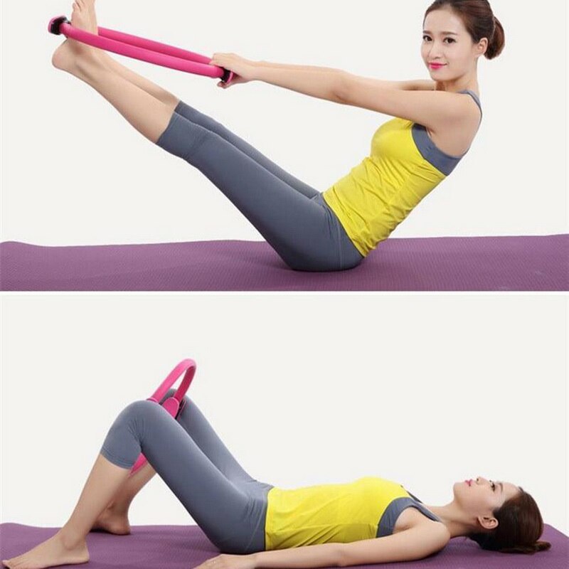 Yoga cirkel magisk ring dual grip træning yoga hoop kvinder fitness slankende gym træningsværktøj