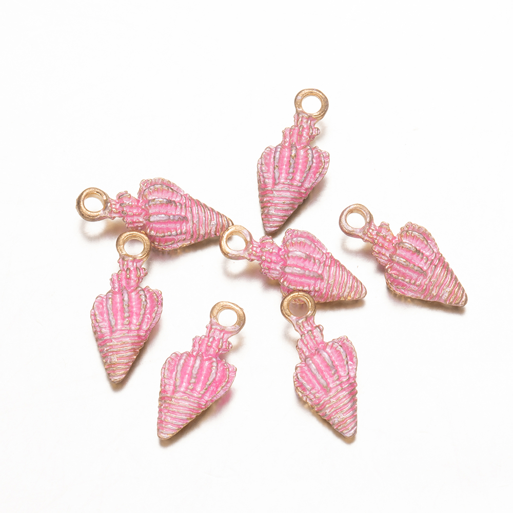 10Pcs/Lot Ocean Starfish Conch Seashell Enamel Charms Pendants For DIY Jewelry Making Birthday Wedding Party Favor: black