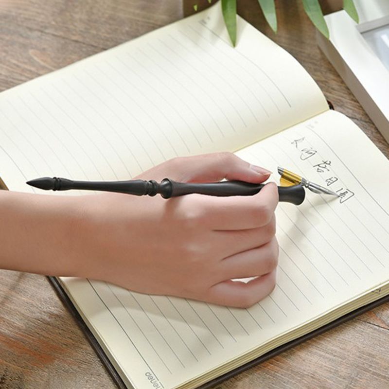 M17F Retro English Oblique Calligraphy Dip Pen Nib Holder Handmade Antique Fountain Pens