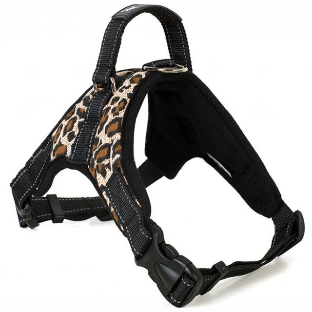 4 kleuren s/m/l/xl verstelbaar puppy groot hondentuig voor honden dieren huisdier wandelen handriem hondenbenodigdheden nylon hondentuig: Luipaardprint / Xxl