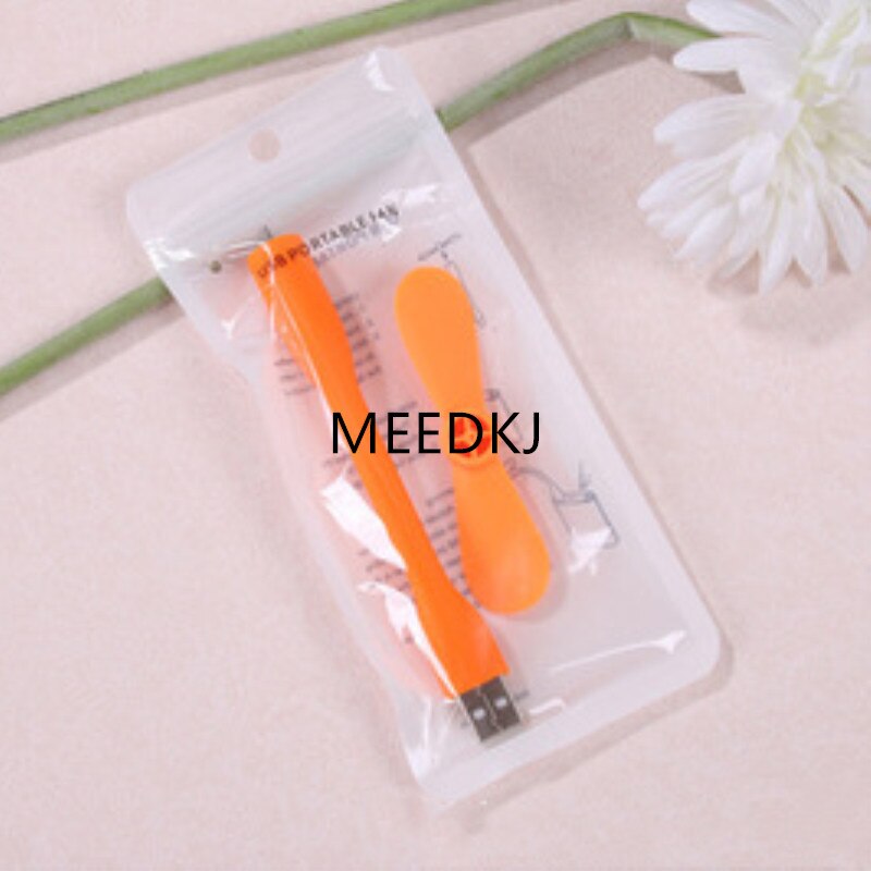5-- farve bærbar og fleksibel universal usb mini blæser laptop opladning skat desktop mini blæser sendt til uafhængig emballage: Orange