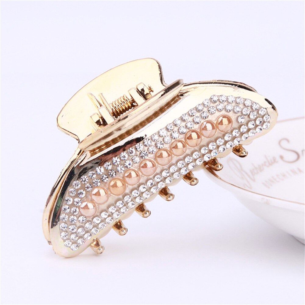 Glitter rhinestone hårklør for kvinner legert hårnåler krabbeklemme kjerringrokk grip klips hårtilbehør: En