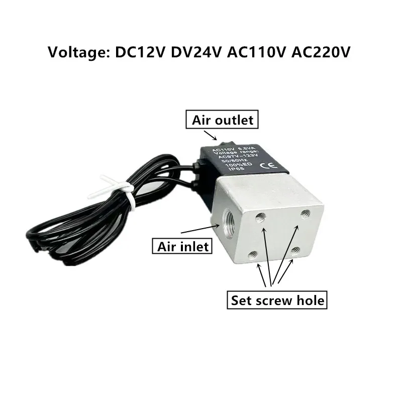2 v 025-06t normalt åben 12v magnetventil 1/8 " 24v 110v 220v 380v 1- vejs ventil pneumatiske ventiler til vand, luft, gas, tovejs