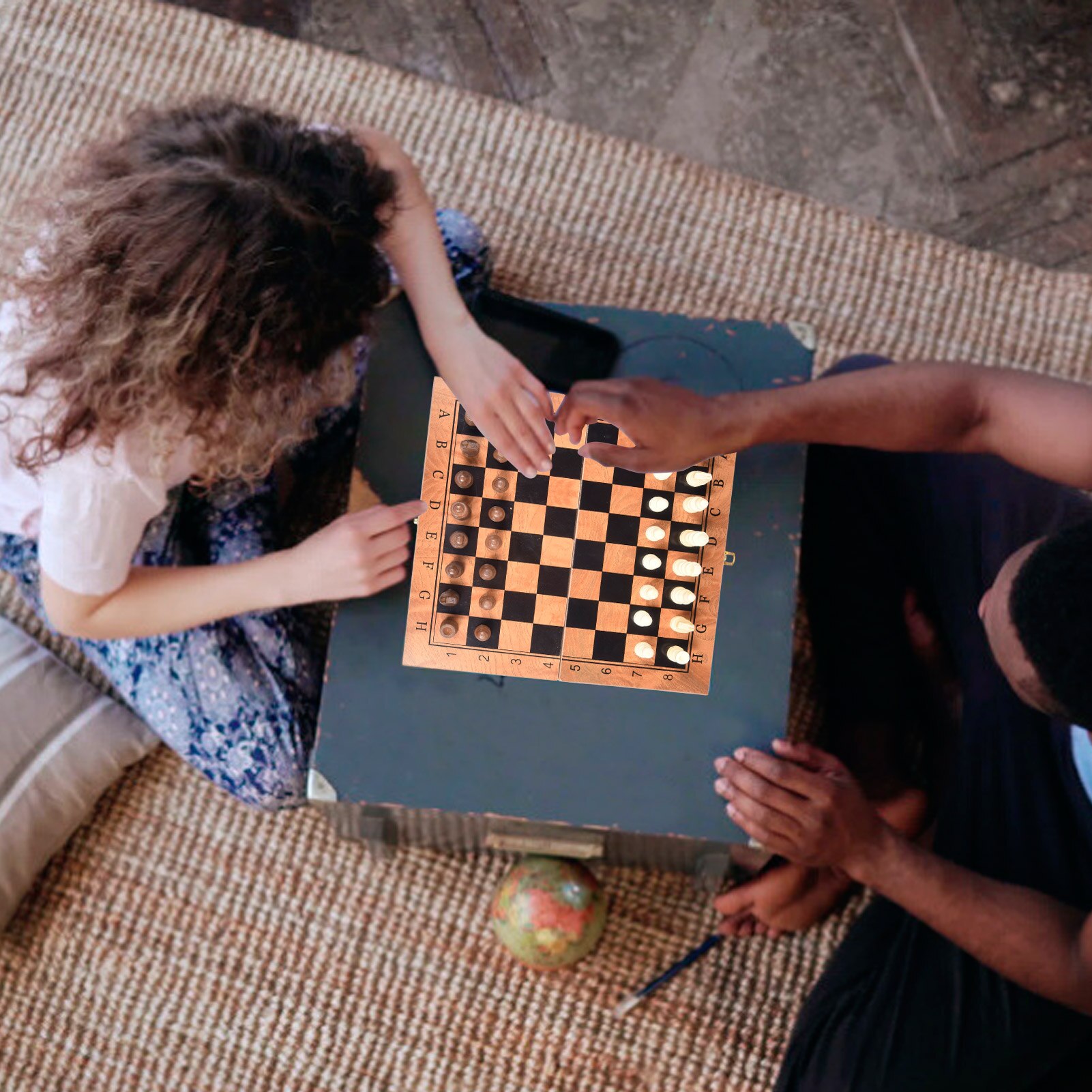 freundlicher eltern-Art-Holz Schach Spiel Schreibtisch Pädagogisches Spielzeug Holz Kasten Handgemachte 3 in 1 Schach Backgammon Spielzeug