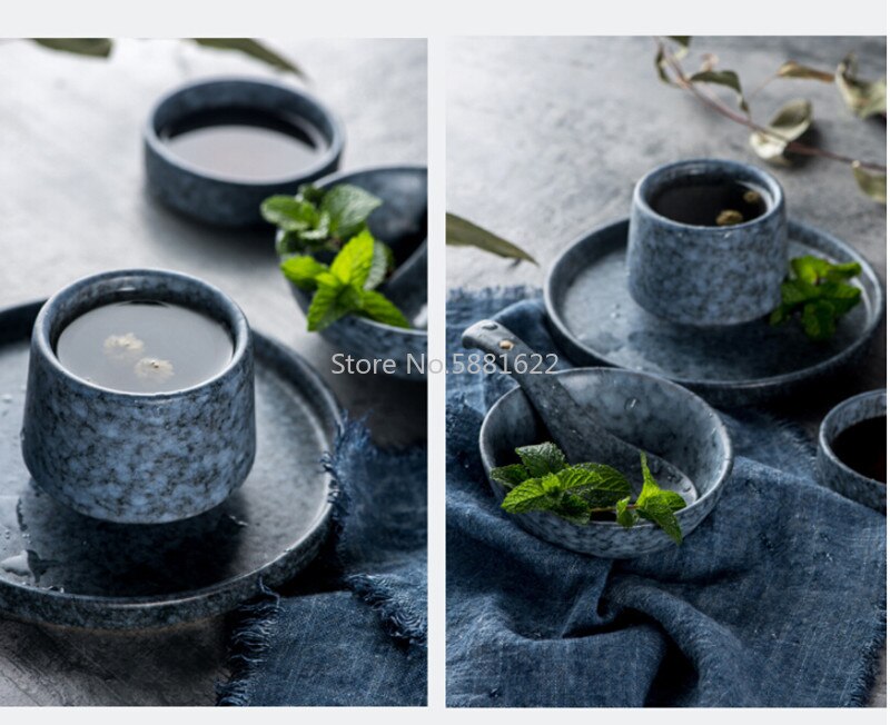 Tasse d'eau à thé de couleur unie, tasse à thé en céramique faite à la main, couleur de pierre, verres à café mat
