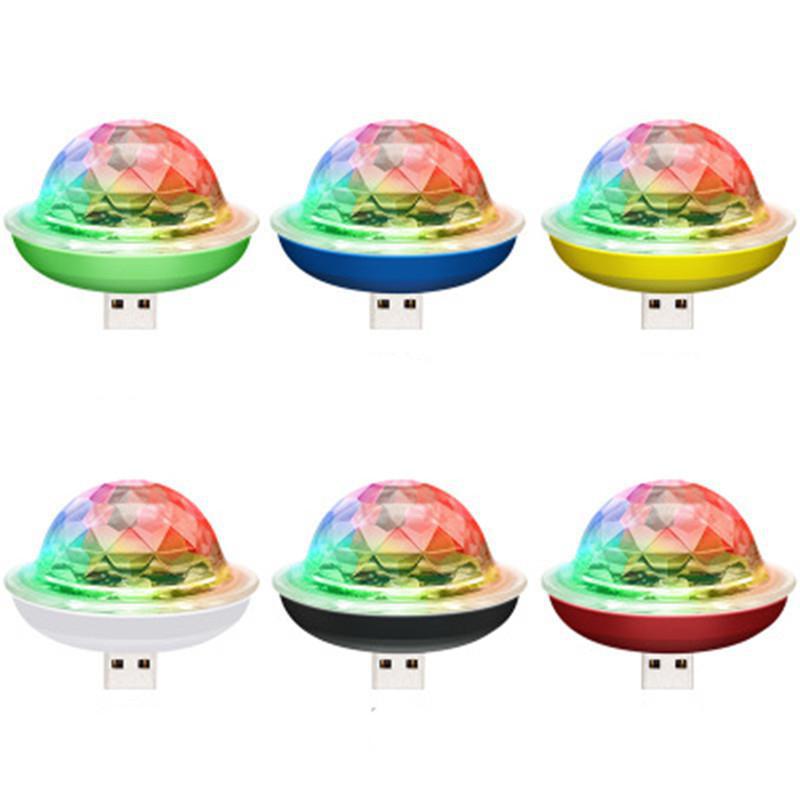 Luz LED RGB para escenario, BOLA MÁGICA activada por sonido para teléfono móvil, , decoración familiar, DC 5V, USB: black