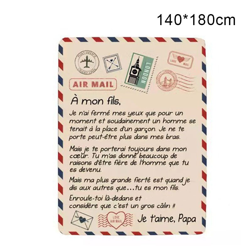 Premium Blanket Fleece Flannel Throw Blanket Cozy Soft Plush Quilt Blanket for Son/Daughter from Dad NIN668