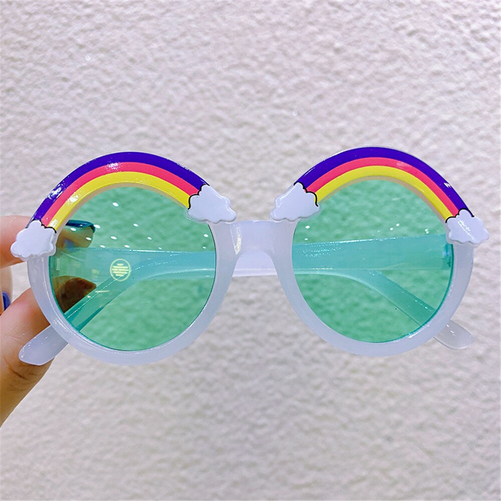 Ronde Zonnebril Kids Regenboog Zonnebril Meisjes Kinderen Kleurrijke Eye Lenzen Baby Shades Jongens Geel Brillen Driver Bril