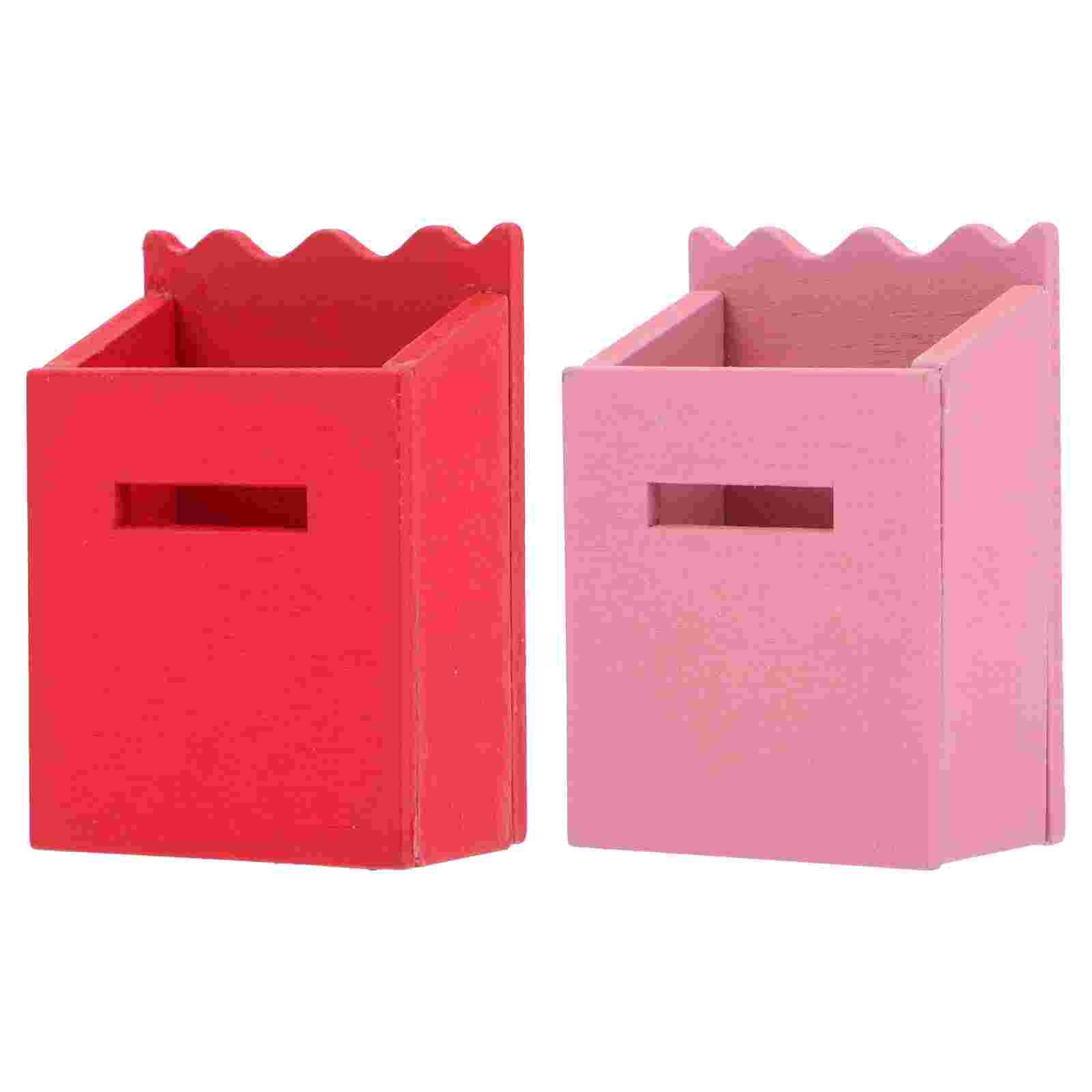 2 Stuks Mini Huis Mailbox Diy Versiering Mini Meubels Model Miniatuur Mailbox: Default Title