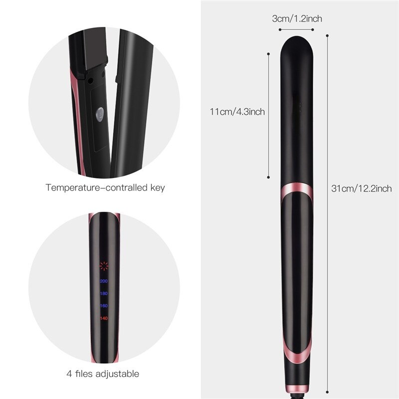 Infrared Hair Straightener 2 in 1 Curler Hair LED Display Flat Iron Negative Ion Hair Straightening Curling Iron