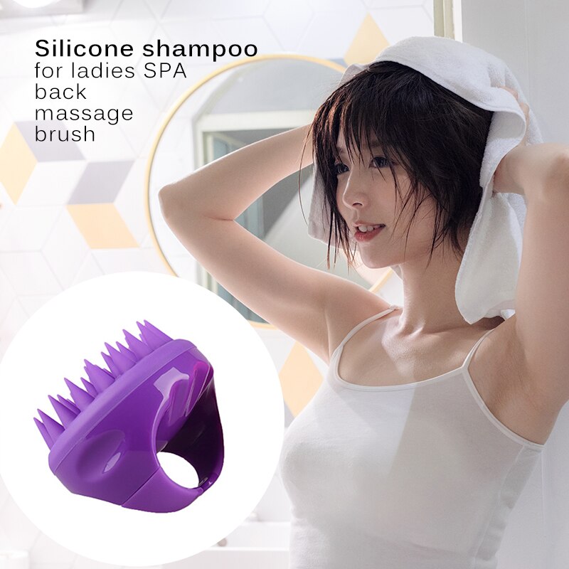 Shampoo Hair Washing Comb Shower Brush Bath Spa Massage Brush Bathroom Accessories Silicone Head Body Scalp Massage Brush Comb