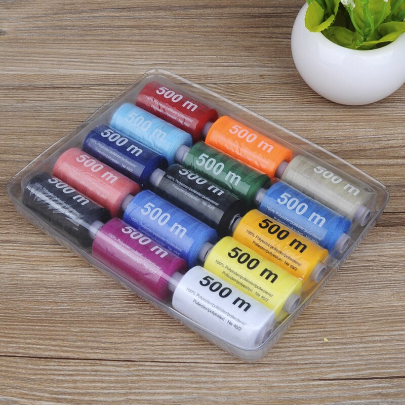 15/12pcs 500M Strong And Durable Sewing Threads For Sewing Polyester Thread Clothes Sewing Supplies Accessories White Black